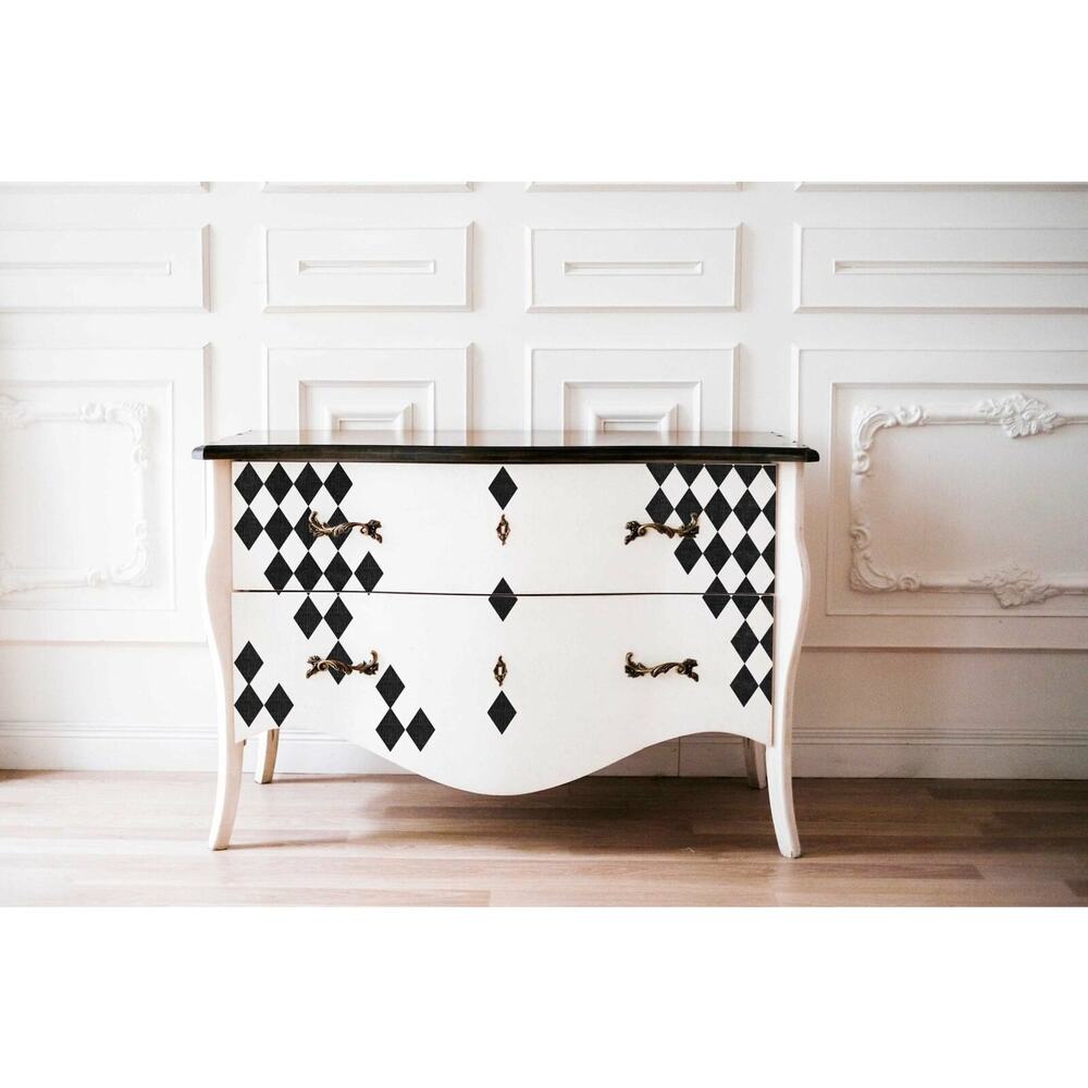 Re Design by Prima Transfer Sticker Harlequin 24x35" Black Diamond Motif
